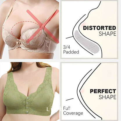 💖Buy 1 Get 1 For Free-2 Pcs💖ZERO FEEL Lace Full Coverage Front Closure Bra