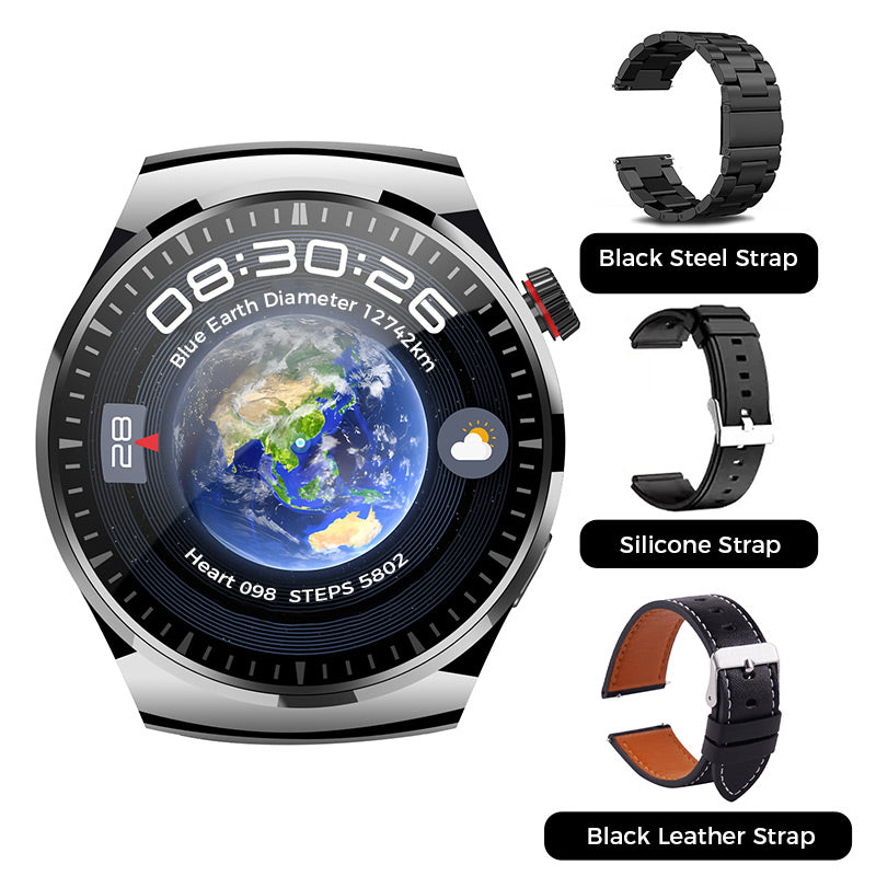 ✨New Arrivals✨ Watch 4 PRO Round Smartwatch: Bluetooth Calls, Waterproof, and Smart Voice Assistant for Your Active Life! 💪⌚