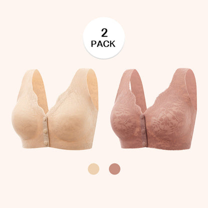 💖Buy 1 Get 1 For Free-2 Pcs💖ZERO FEEL Lace Full Coverage Front Closure Bra