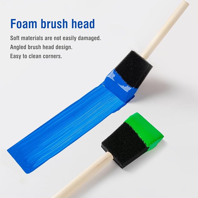 Foam Paint Brush with Wooden Handle