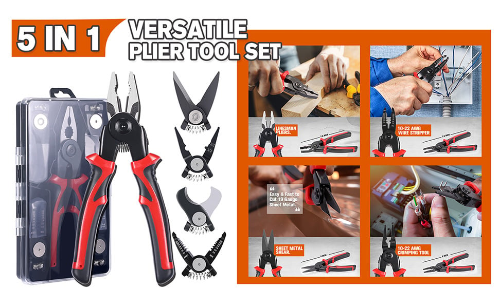 5 in 1 All Purpose Versatile Heavy Duty Tool Kit