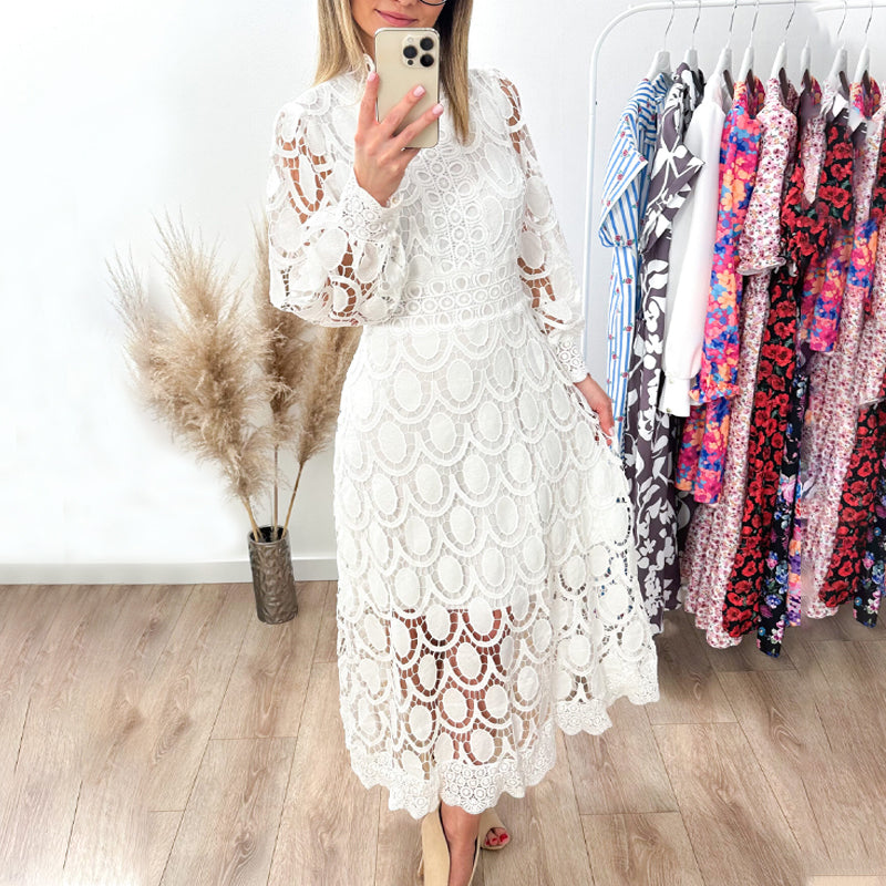 Women's Elegant Long-Sleeve Lace Dress