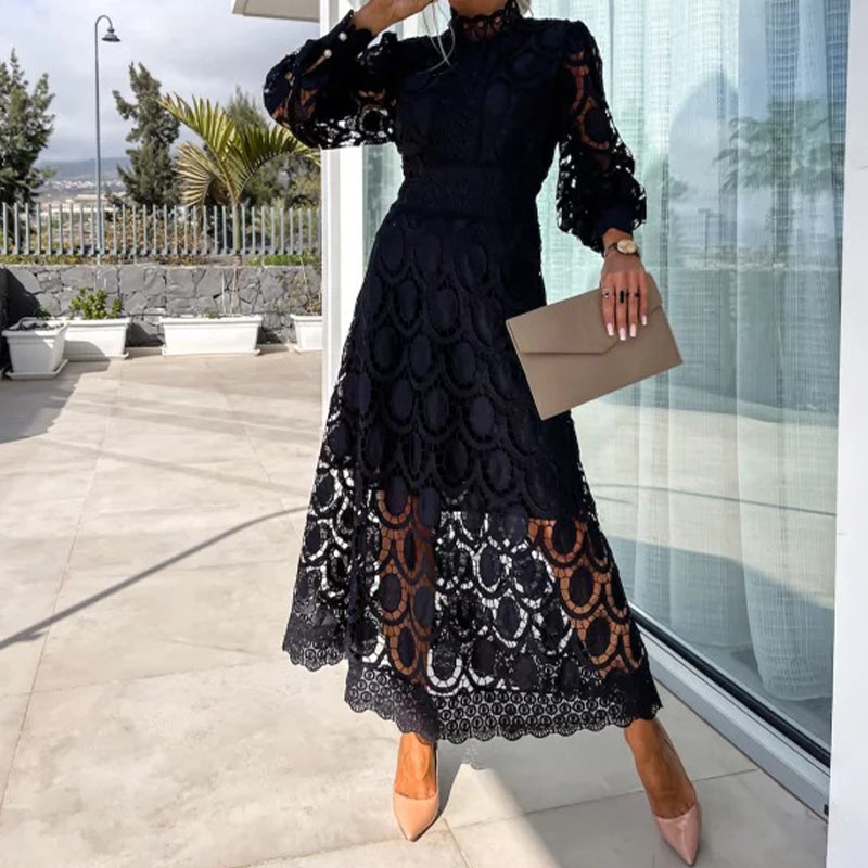 Women's Elegant Long-Sleeve Lace Dress