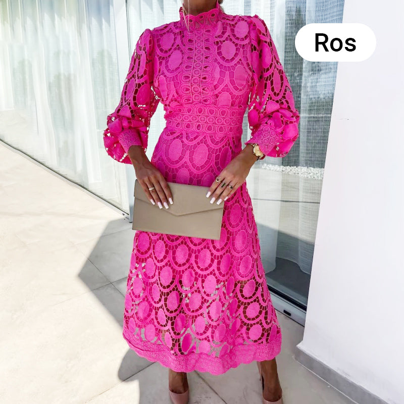 Women's Elegant Long-Sleeve Lace Dress