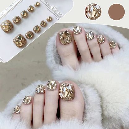 🔥Hot Sale Best Gift 🔥Delicate Glitter False Toe Nails Kit（50% OFF）