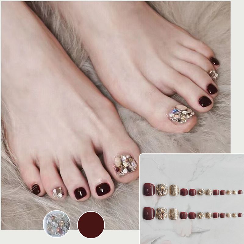 🔥Hot Sale Best Gift 🔥Delicate Glitter False Toe Nails Kit（50% OFF）