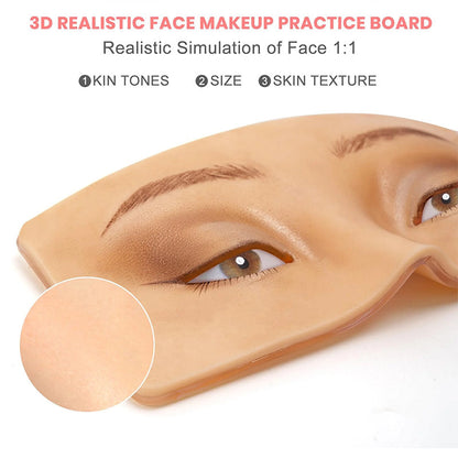 3D Eye Makeup Face Practice Board & Makeup Brushes