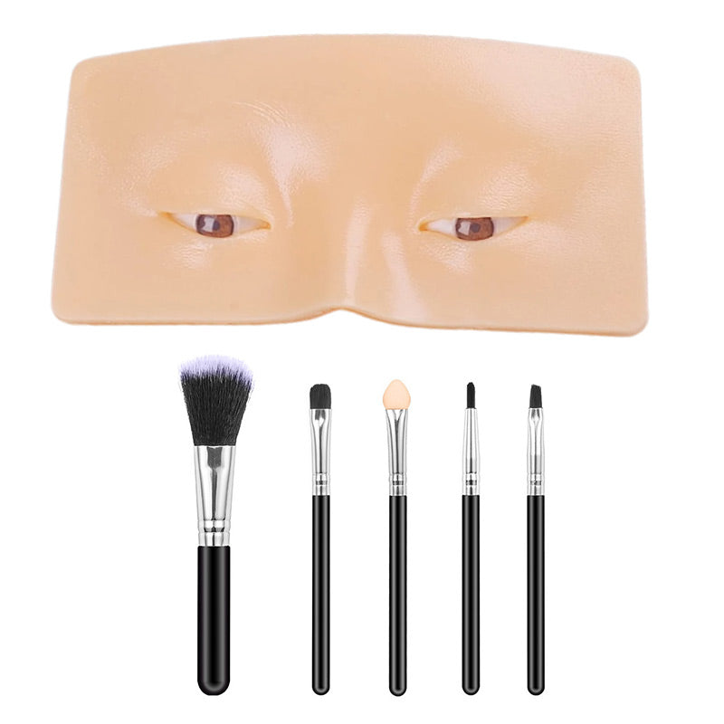 3D Eye Makeup Face Practice Board & Makeup Brushes