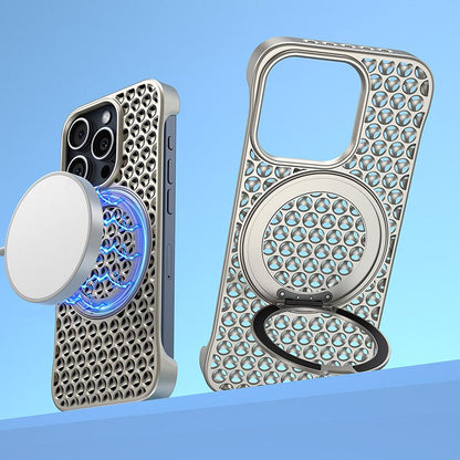 Honeycomb Heat Dissipation Case with Kickstand for iPhone