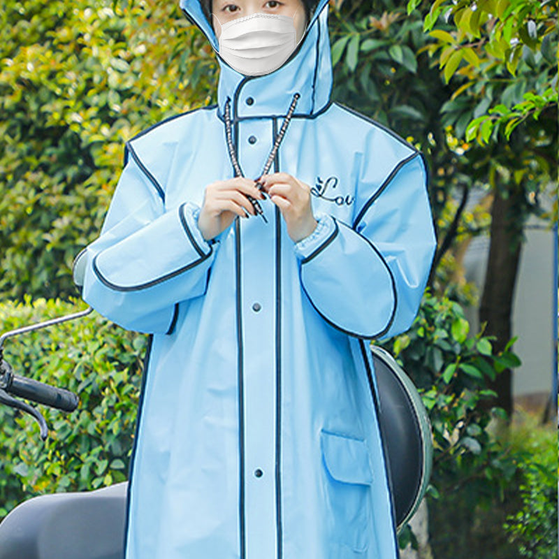 Reusable Hooded Raincoat with Mask for Adults