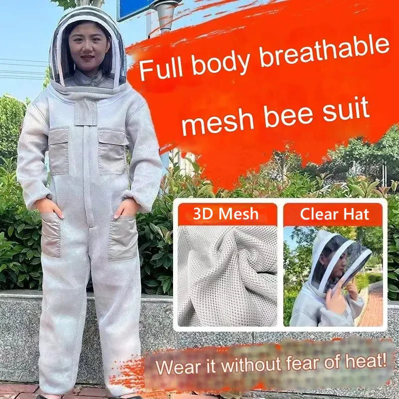 Breathable Mesh Full-Body Protective Bee Suit