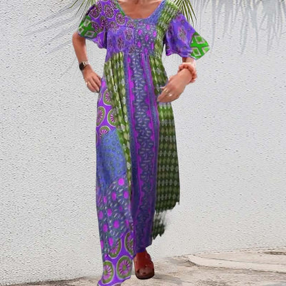 ✨NEW SALE✨Women’s Bohemian Patchwork Colorful Maxi Dress