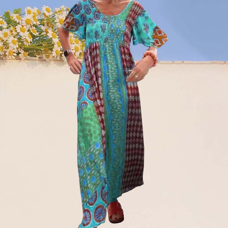 ✨NEW SALE✨Women’s Bohemian Patchwork Colorful Maxi Dress