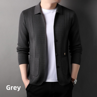 🔥New products in 2024🔥Men's Lapel Knitted Long Sleeve Coat