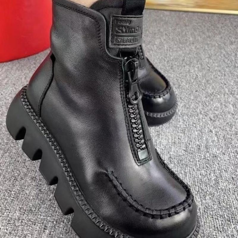 🔥50% OFF🔥Women's Retro PU Leather Warm Short Boots 🔥