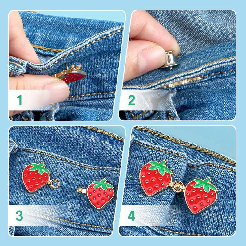 🍓 5 Pairs Instant Waist Tightener Buttons without Sewing🥳