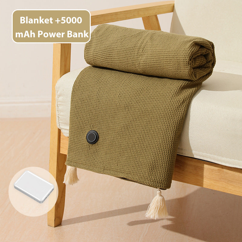 Portable Soft Zipper Electric Heated Blanket Shawl