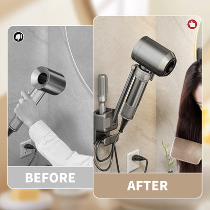 Hair Dryer Wall Mount with Cord Organizer