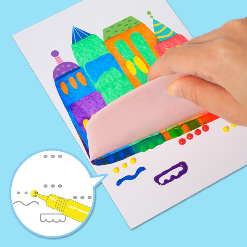 Cartoon Colorful Painting Set with Scraper for Kids