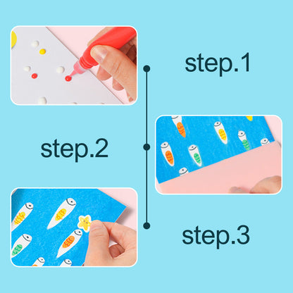 Cartoon Colorful Painting Set with Scraper for Kids