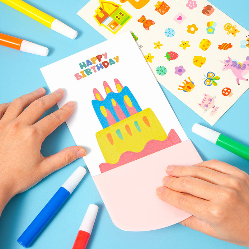 Cartoon Colorful Painting Set with Scraper for Kids