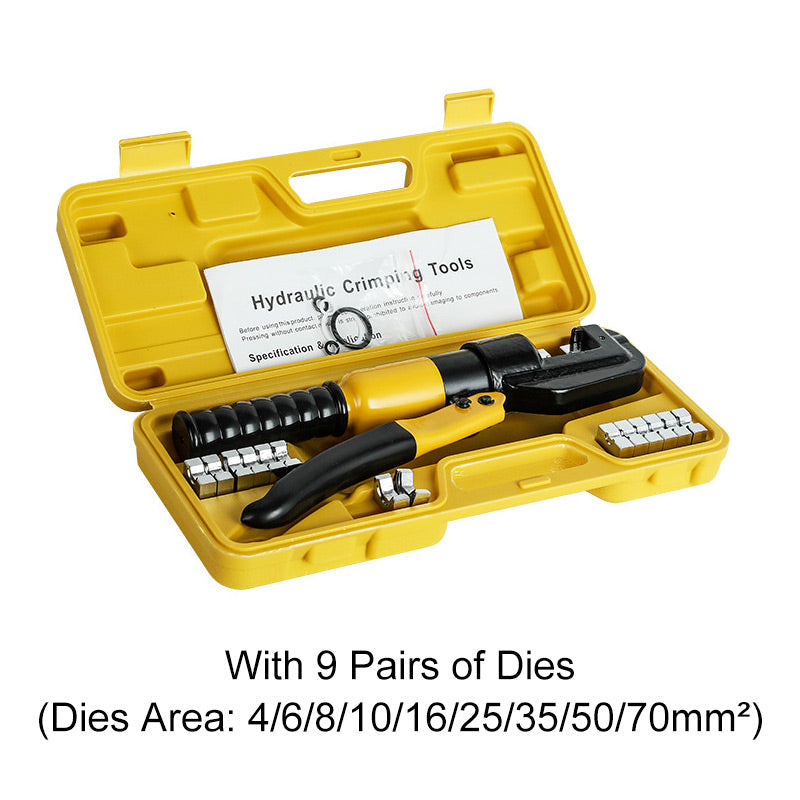 Hand-Operated Hydraulic Crimping Tool for Cable Lugs