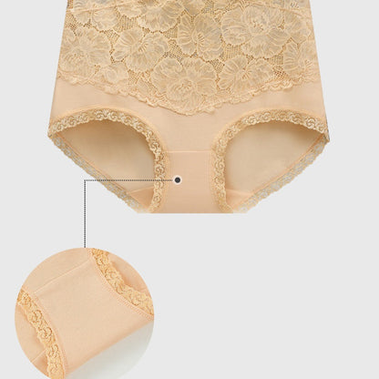 Women's Sexy Lace High-Waist Cotton Panties