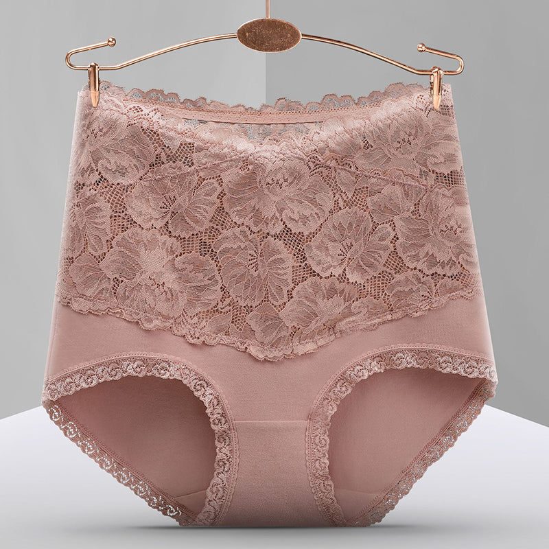 Women's Sexy Lace High-Waist Cotton Panties