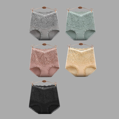 Women's Sexy Lace High-Waist Cotton Panties