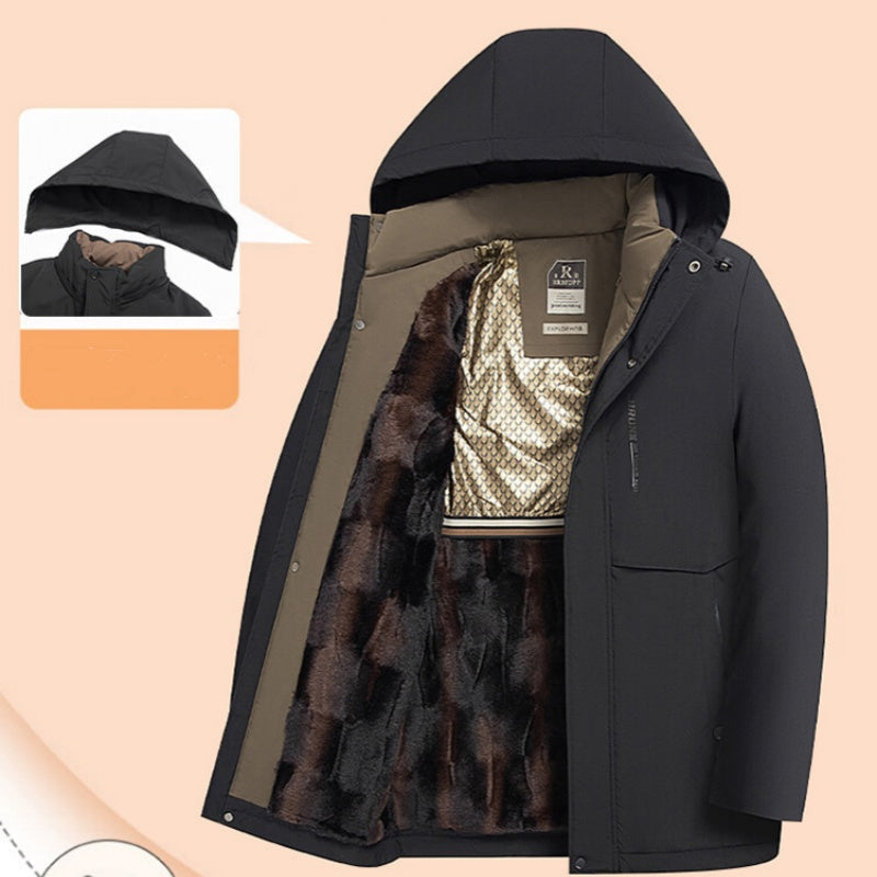 Men’s Winter Thermal Thick Hooded Parka Coat