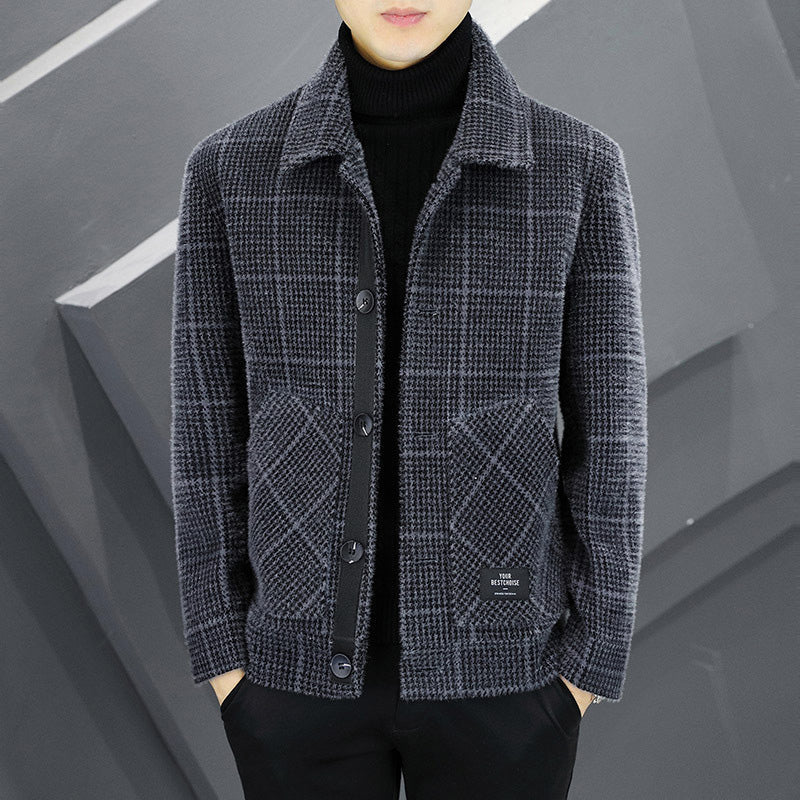 ✨New Arrival✨Men's Fashion Plaid Warm Lapel Jacket