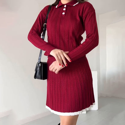 🎅Christmas Pre-sale🎁Women's Knitted Sweater ＆ Short Skirt 2-Piece Set